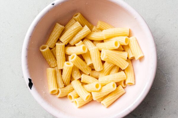 tossed rigatoni in oil and cheese | sharefavoritefood.com