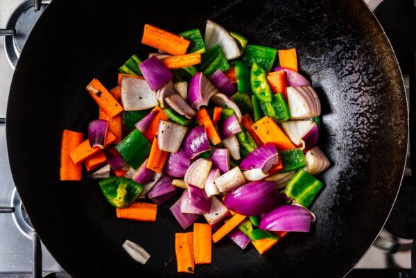 veggies in wok | sharefavoritefood.com