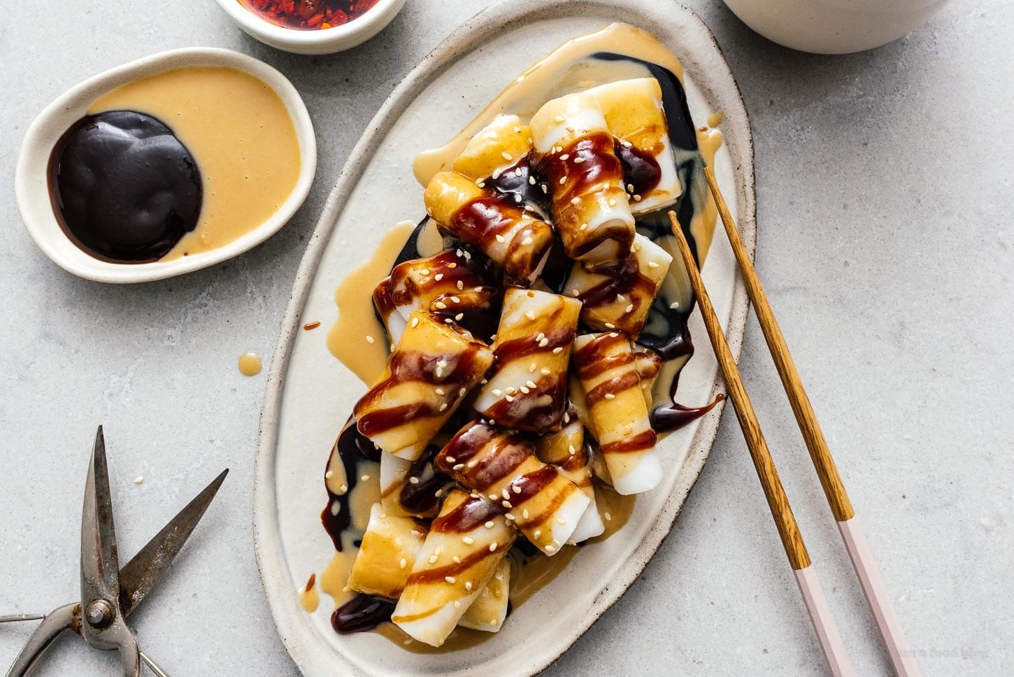 cheung fun with sesame paste | sharefavoritefood.com