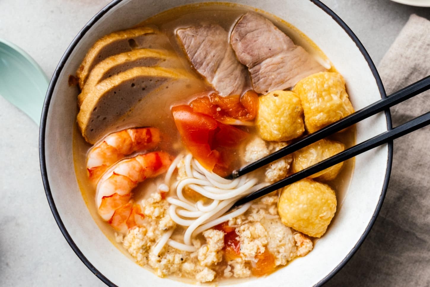 Bun Rieu: Vietnamese Tomato and Crab Noodle Soup